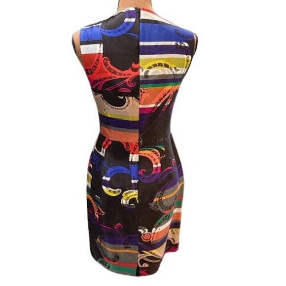 Trina Turk Black Mini Dress with Oversized Colorful Paisley Print – Size 8 - Picture 7 of 9